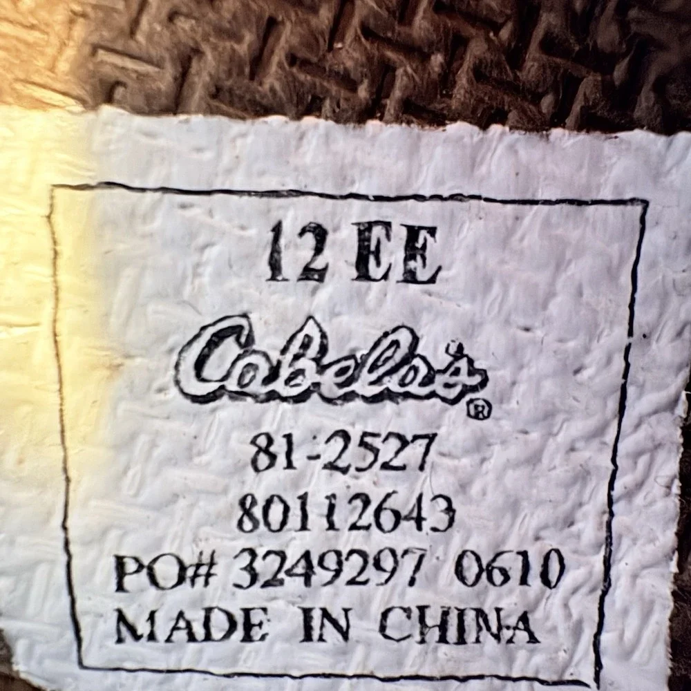 Cabelas Gore Tex Leather Hiking Work Boots Mens 12 EE Brown Waterproof Lace Up